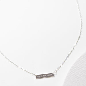 Engraved Bar Pendant: